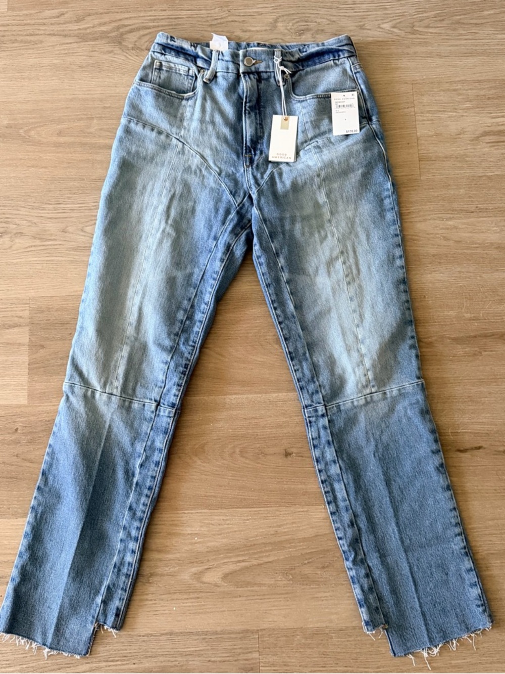 Good American Light Blue High Rise Straight Jeans, NWT, Size 6